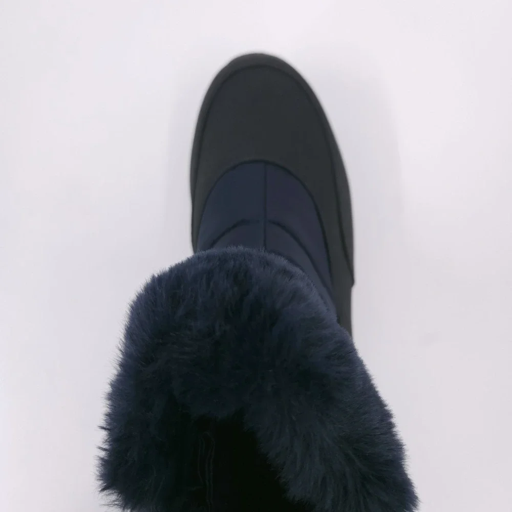 Easy Street Dry Waterproof Frosty Navy‎ Winter Booties Cozy Zip Womens Size 9 WW